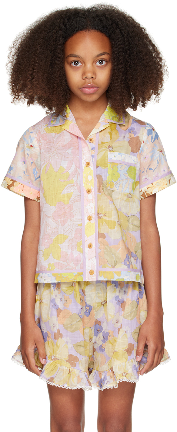 Shop Zimmermann Kids Multicolor Pop Shirt In Spliced Spli