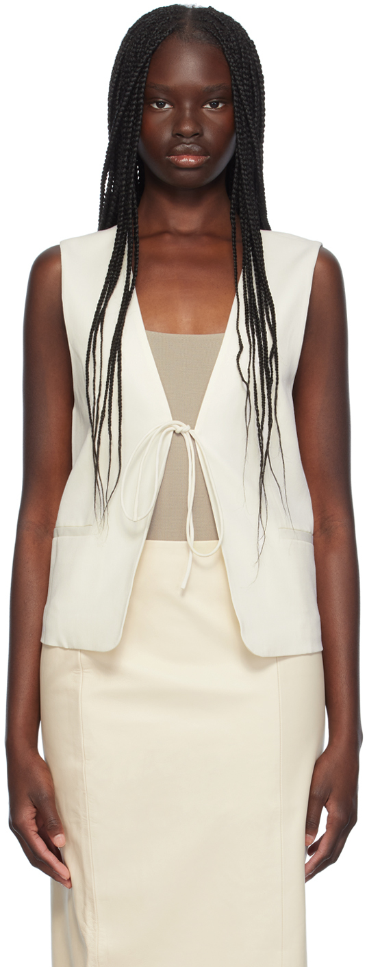 Shop St Agni Off-white Rouleau Vest In Milk