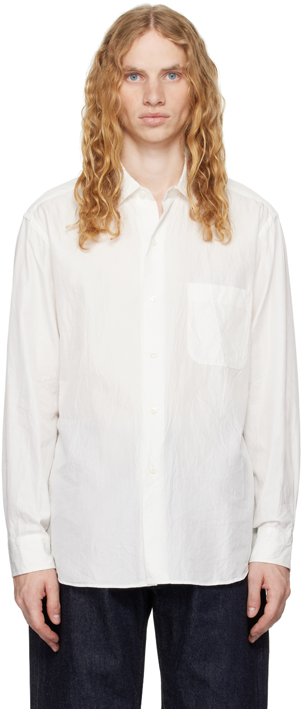 White Semi Spread Collar Shirt