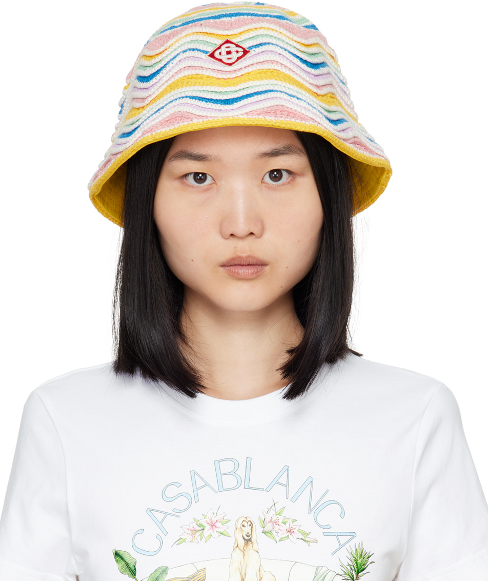 Multicolor Zig Zag Crochet Bucket Hat