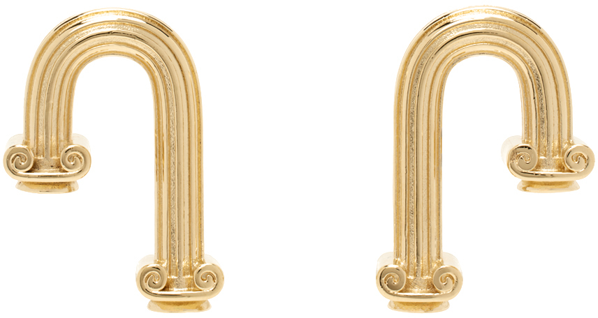 Gold Arch Column Earrings