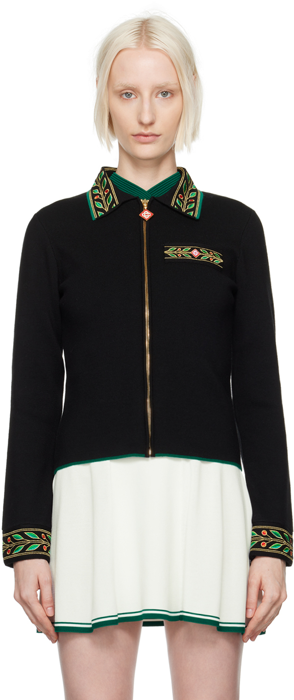 Shop Casablanca Black Laurel Jacket