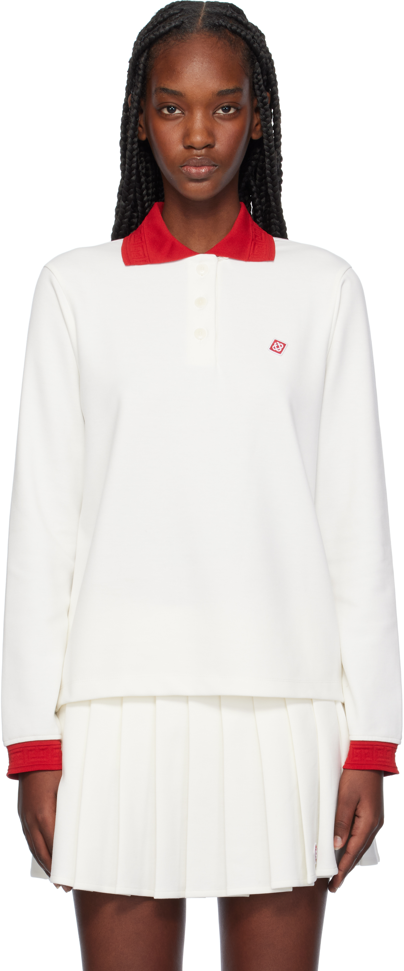 White Logo Polo