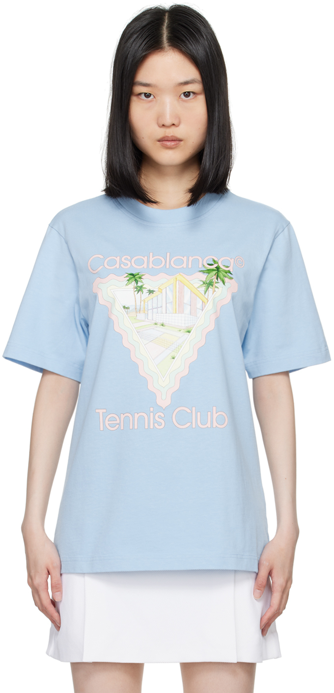 【関税込み】Casablanca ブルー Maison De Reve Tシャツ Casablanca: ブルー Maison de Reve Tシャツ | SSENSE 日本