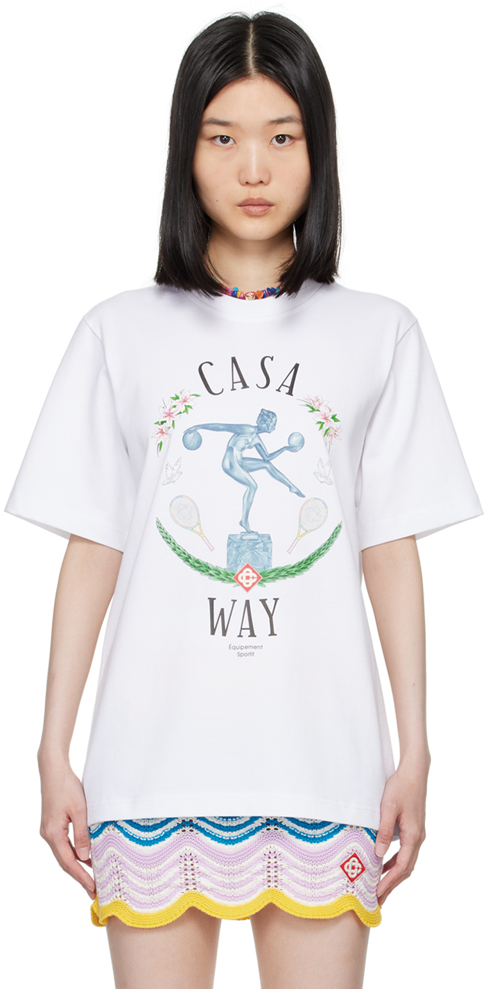 【関税込み】Casablanca ホワイト Statue En Marbre Tシャツ White Statue En Marbre T-Shirt by Casablanca on Sale