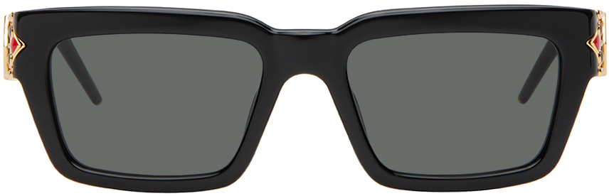 Black Monogram Plaque Sunglasses