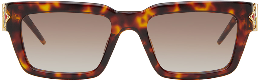 Tortoiseshell Monogram Plaque Sunglasses