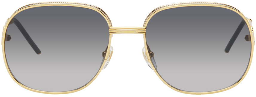 Gold Square Metal Sunglasses