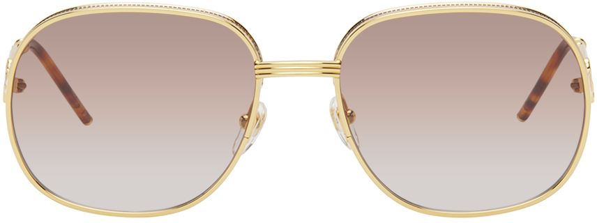 Gold Square Metal Sunglasses