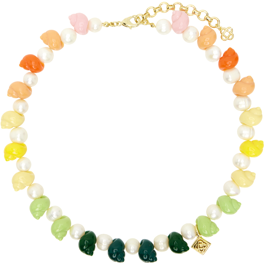 Gold & Multicolor Shell & Pearl Necklace