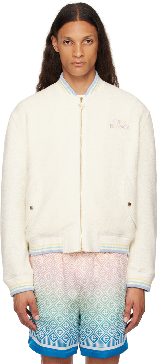 Shop Casablanca Off-white Maison Pastelle Bomber Jacket