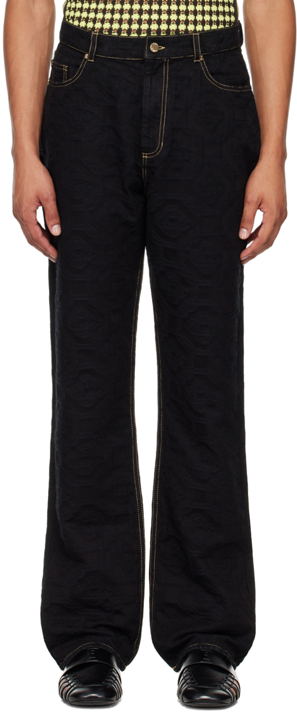 Black Jacquard Jeans