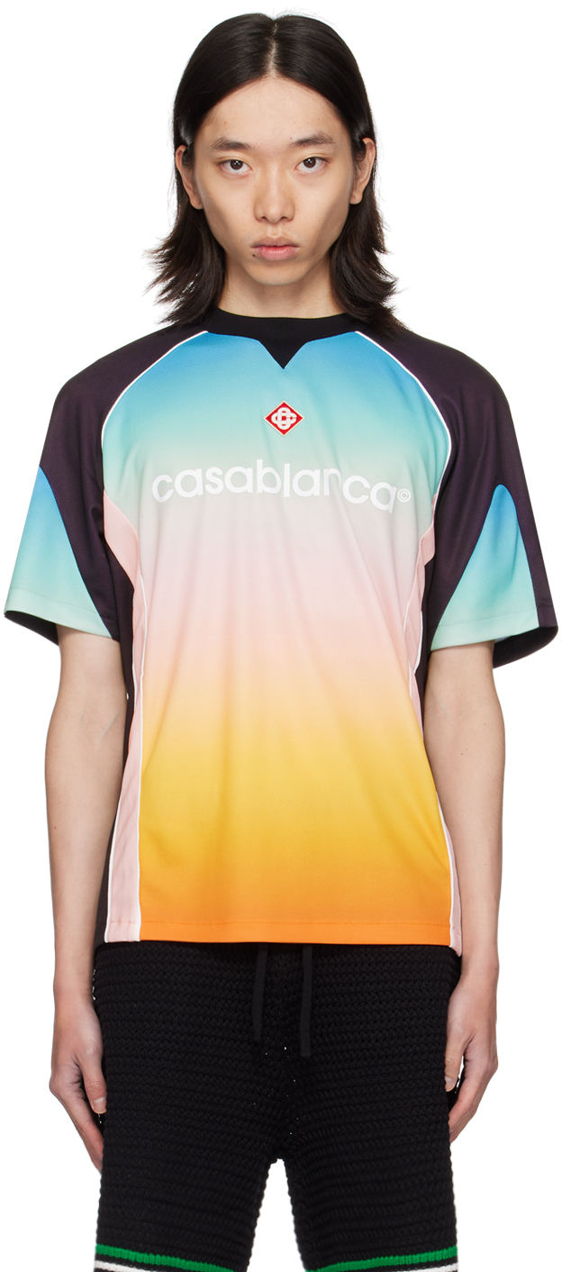 Multicolor Pastel Gradient Football T-Shirt