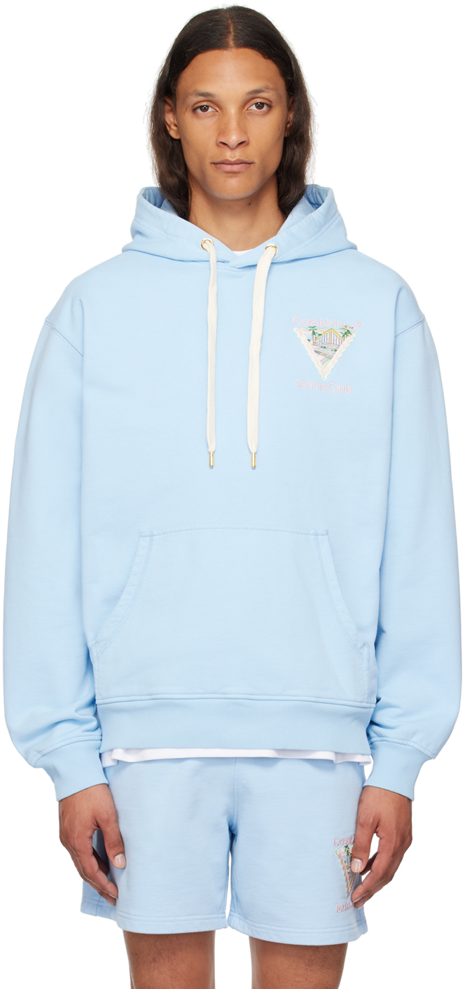 Shop Casablanca Blue Maison De Reve Hoodie