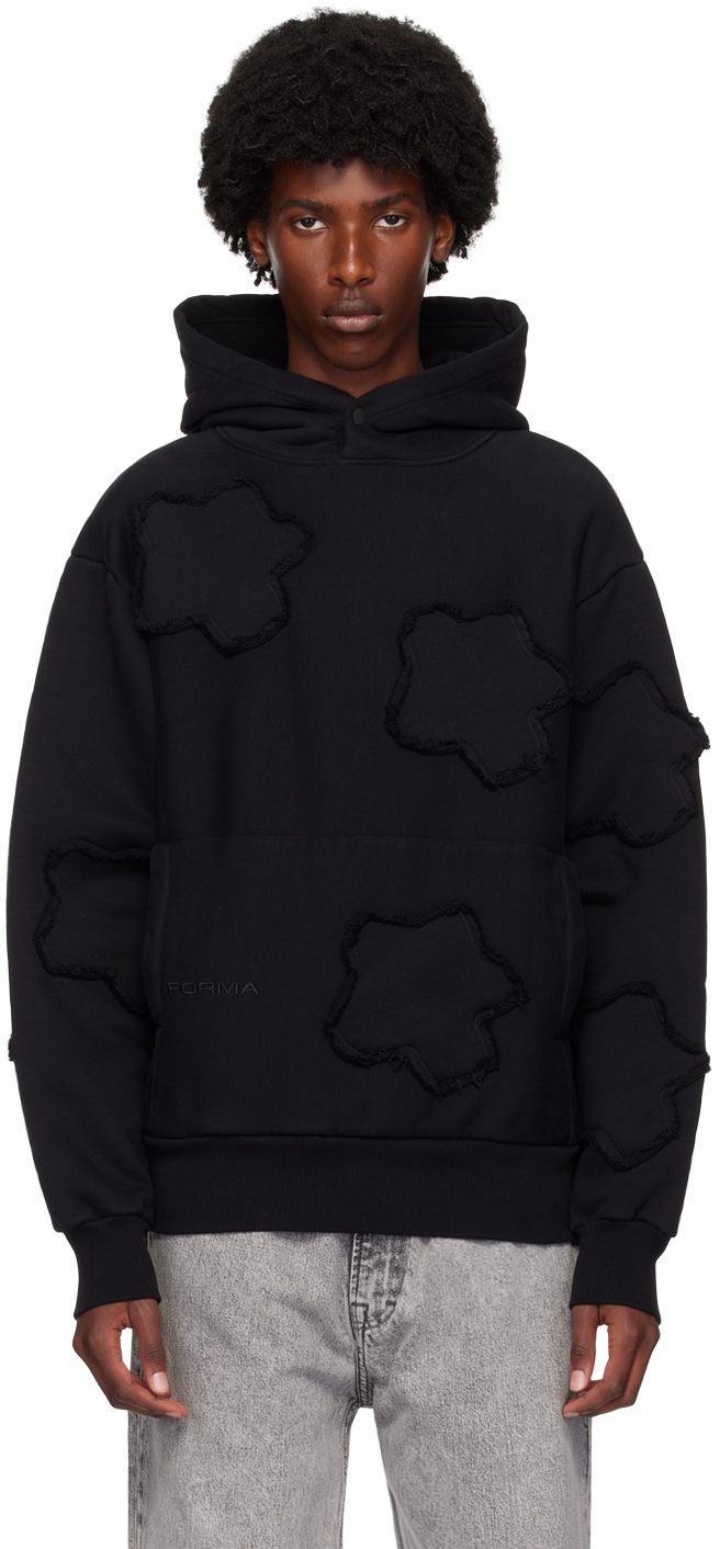 Black Embroidered Hoodie