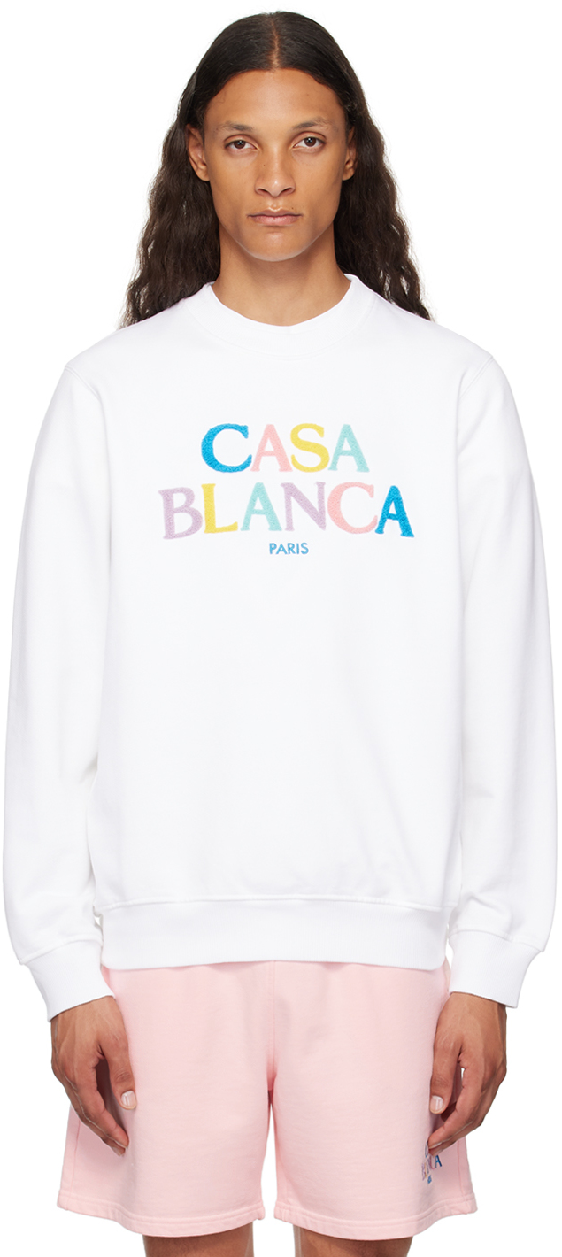 White Stacked Logo Sweatshirt