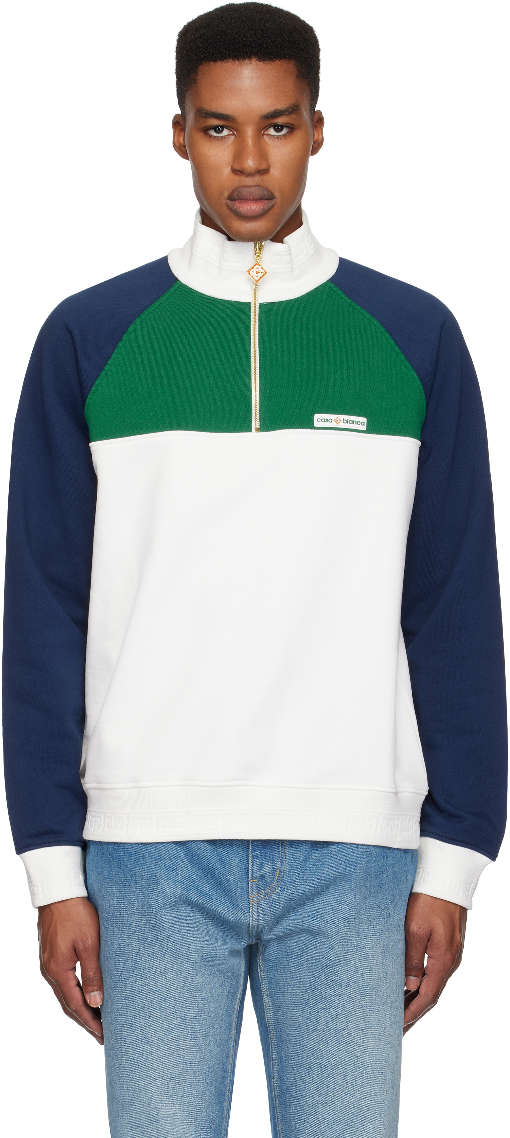 Multicolor Quarter Zip Sweatshirt