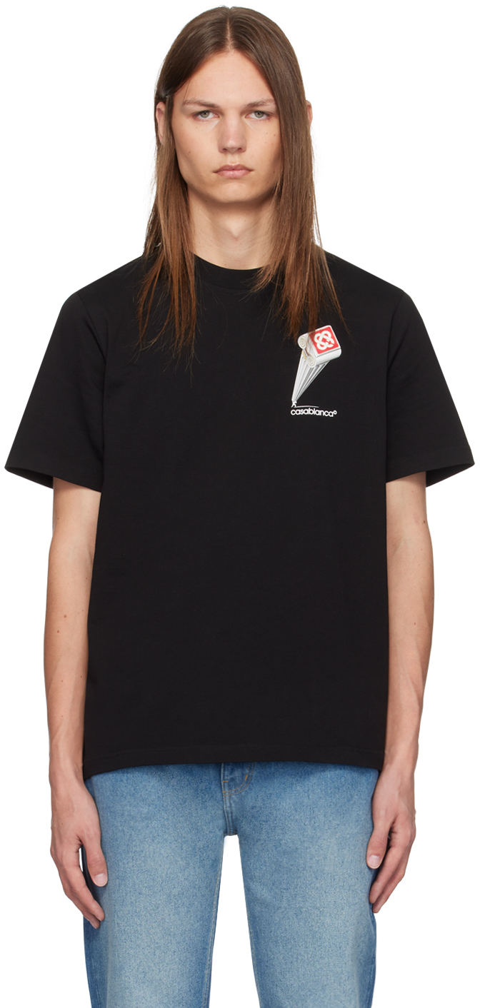 Black Leaning Column T-Shirt