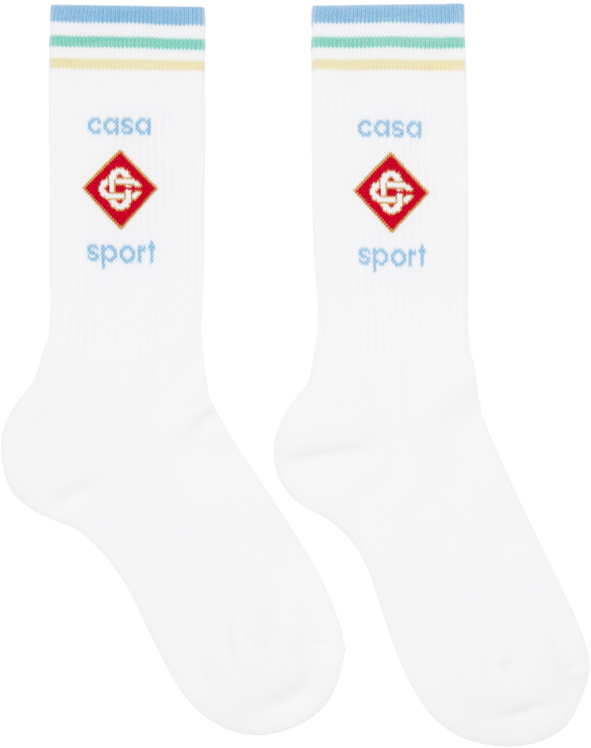 White Pastel Casa Sport Socks