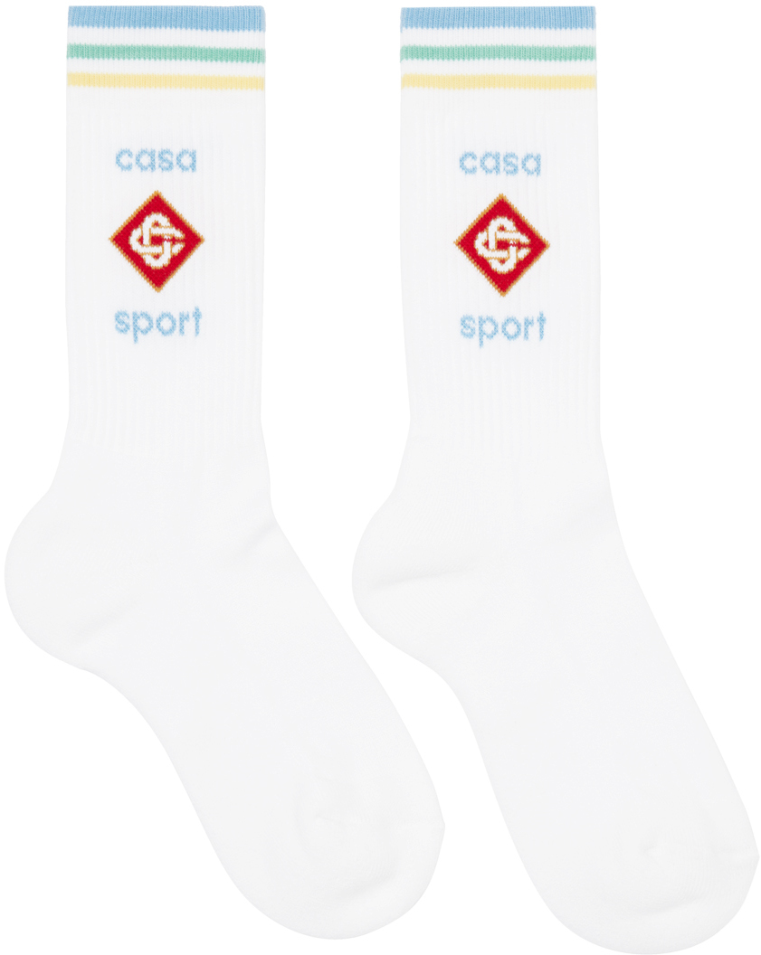 White Pastel Casa Sport Socks