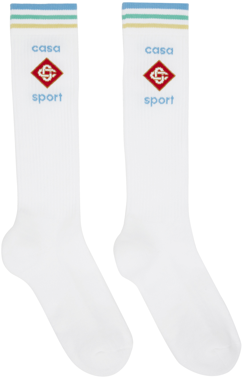 White Pastel Casa Sport Icon Socks