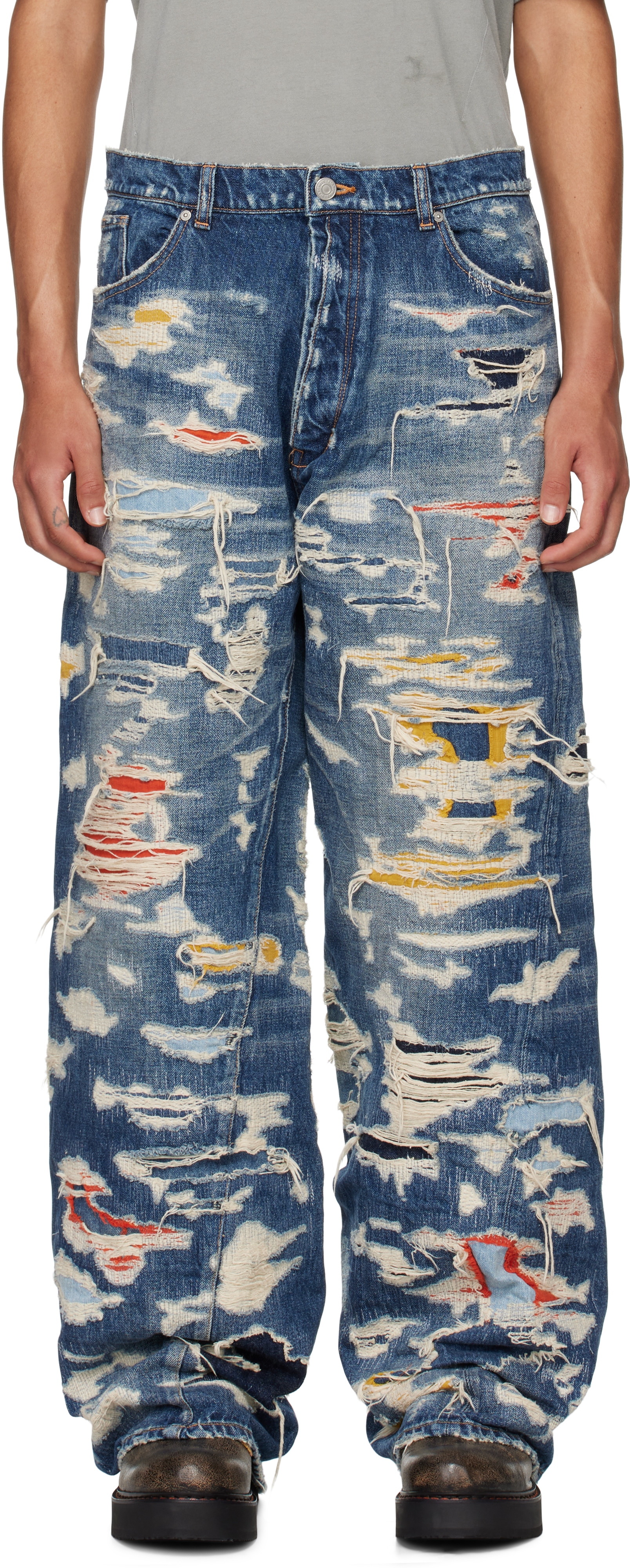 その他ブランド / B1ARCHIVE/Wide Leg 5 Pocket Jeans/34/コットン/インディゴ// Indigo Wide Leg 5 Pocket Jeans by B1ARCHIVE on Sale