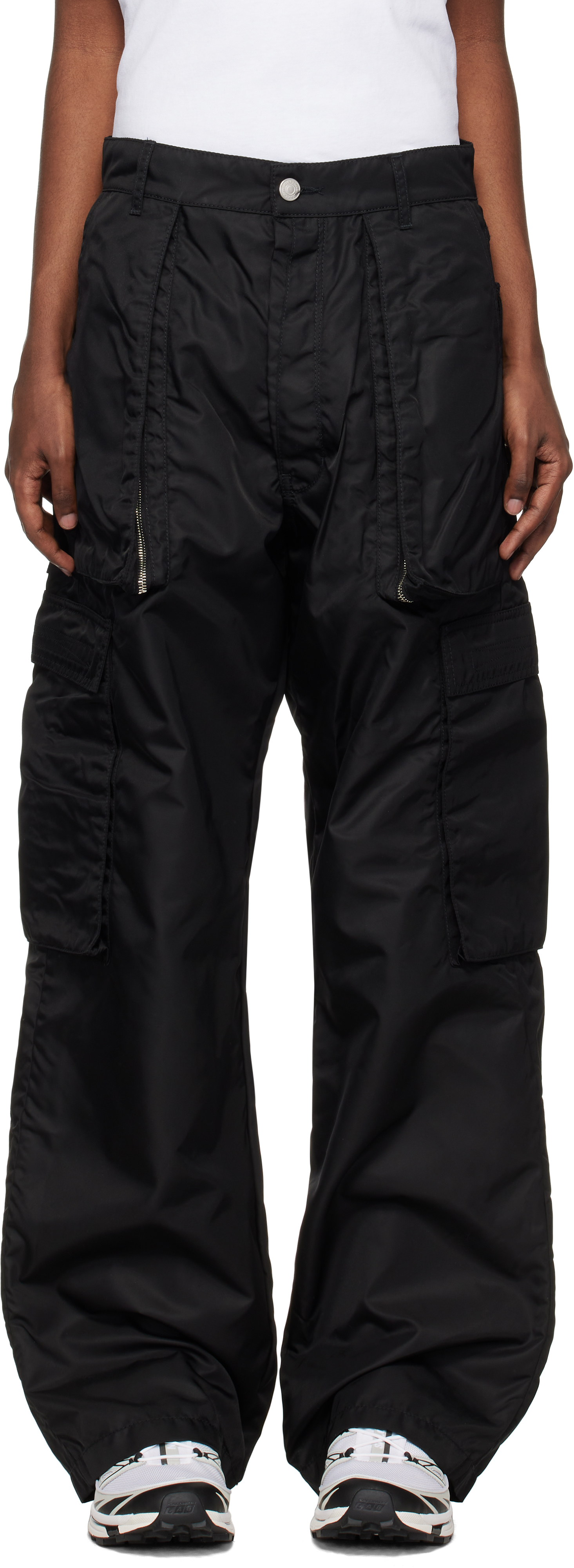 Black Wide Leg Cargo Pants