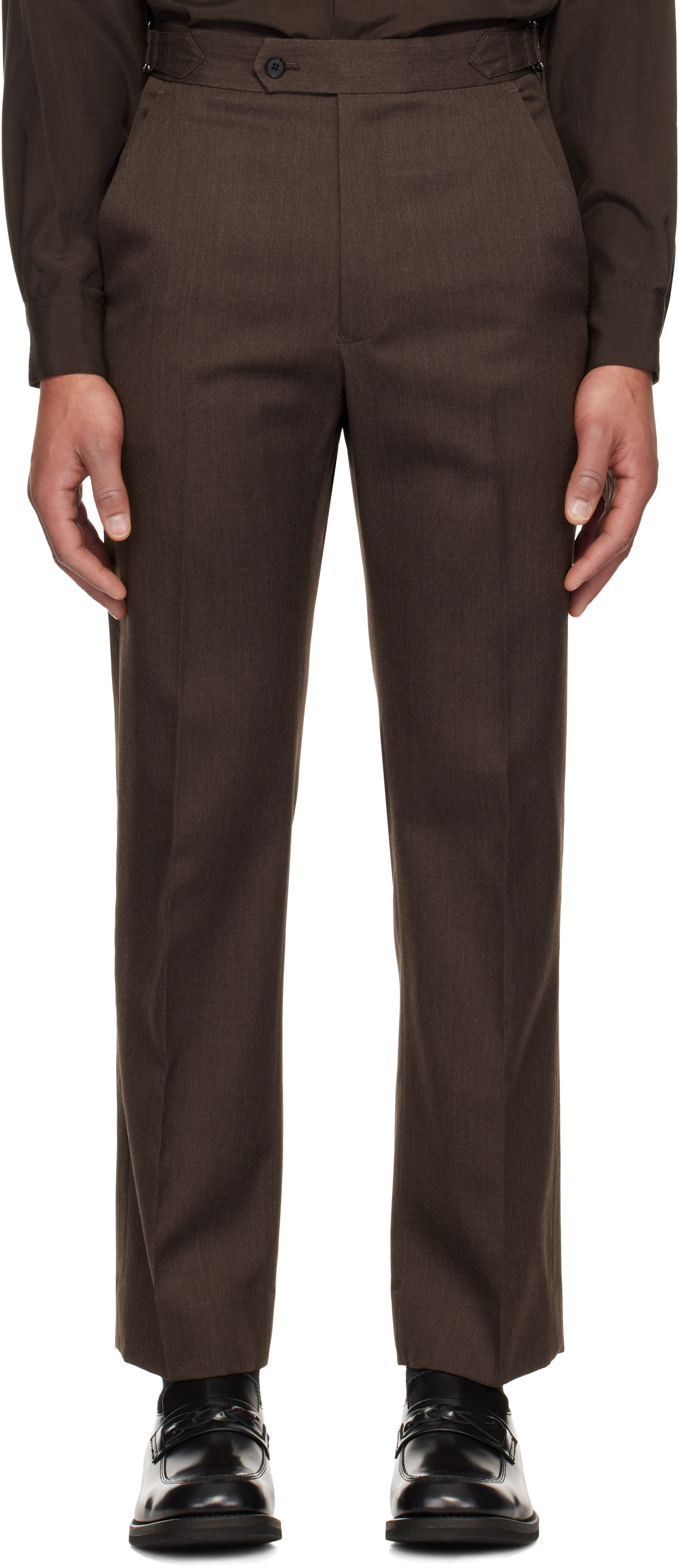 Brown Wool Gabardine Trousers