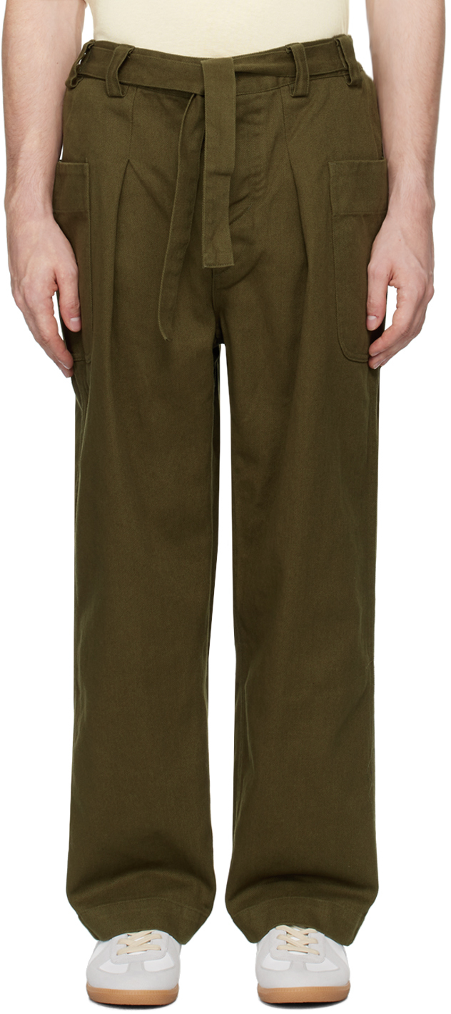 Khaki Wide Pocket Trousers