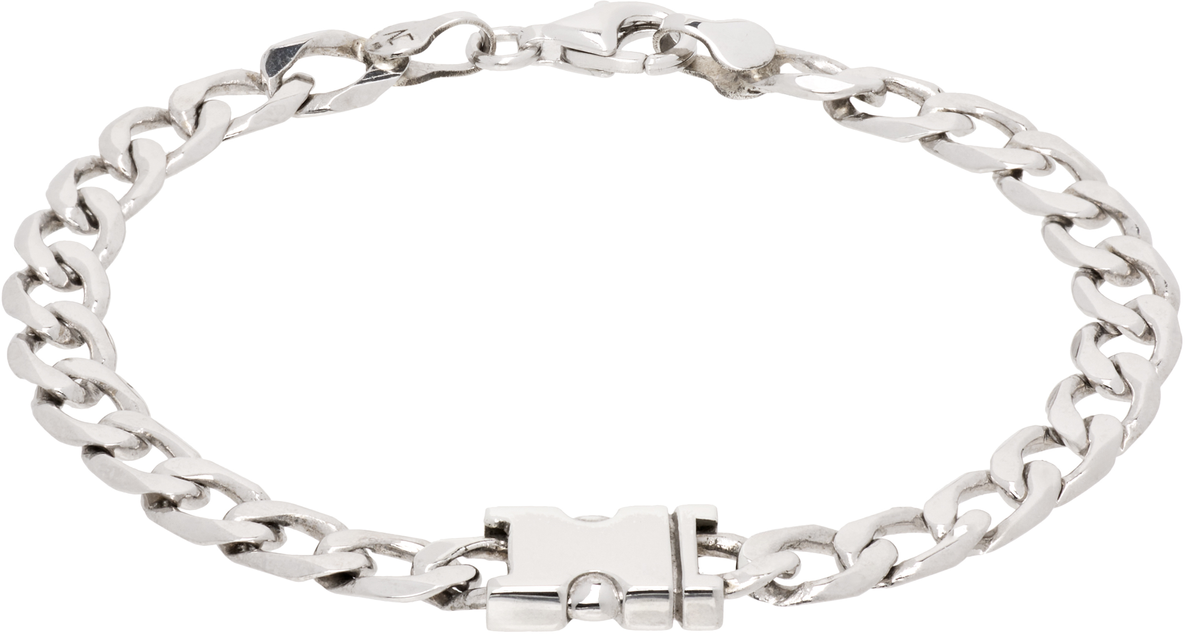 Alan Crocetti Silver Unity Curb Chain Bracelet In Rhodium Vermeil