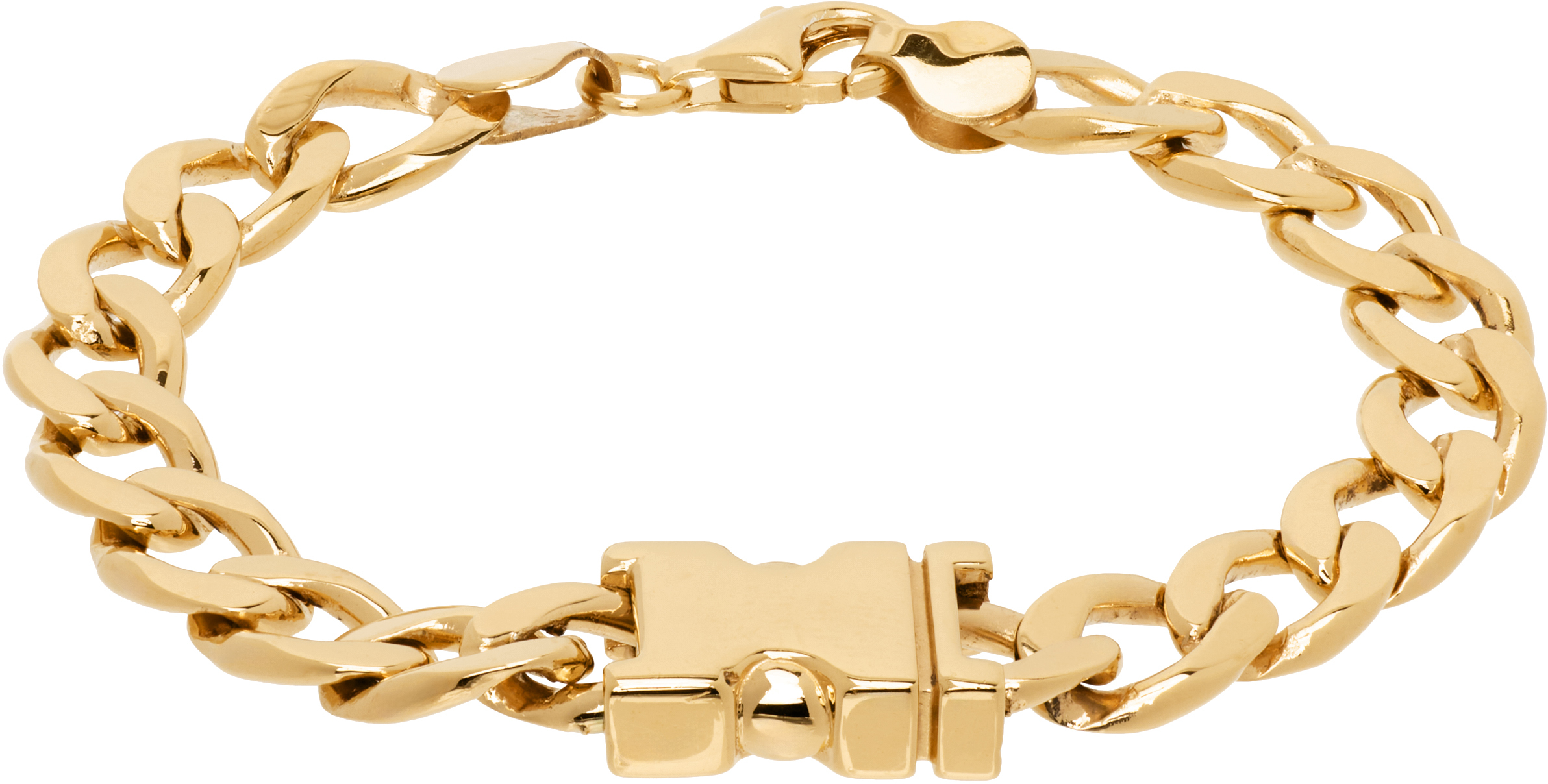 Shop Alan Crocetti Gold Maxi Unity Curb Chain Bracelet In Gold Vermeil