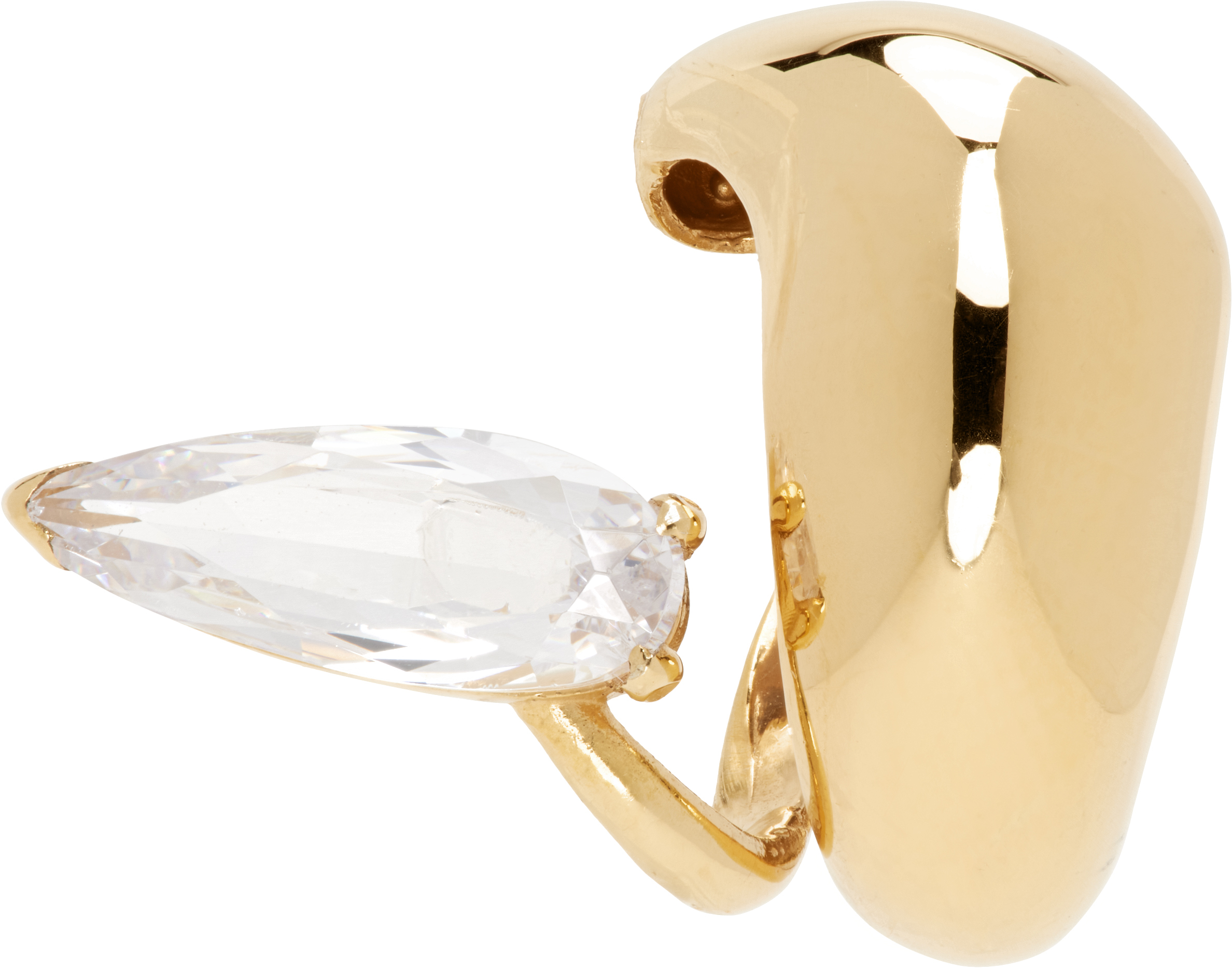 Shop Alan Crocetti Gold Mini Blown Sharp Alien Ear Cuff In Silver Gold Vermeil