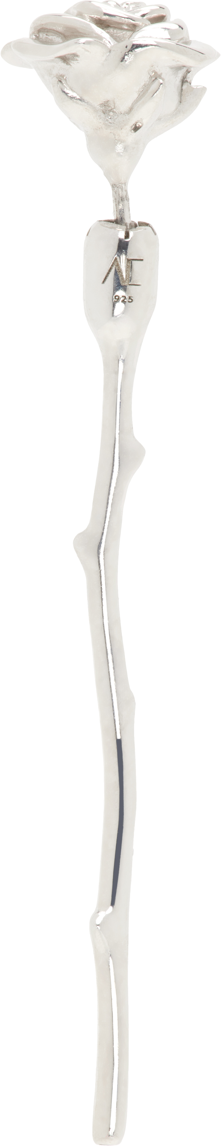 Alan Crocetti Silver Rose Single Earring SSENSE