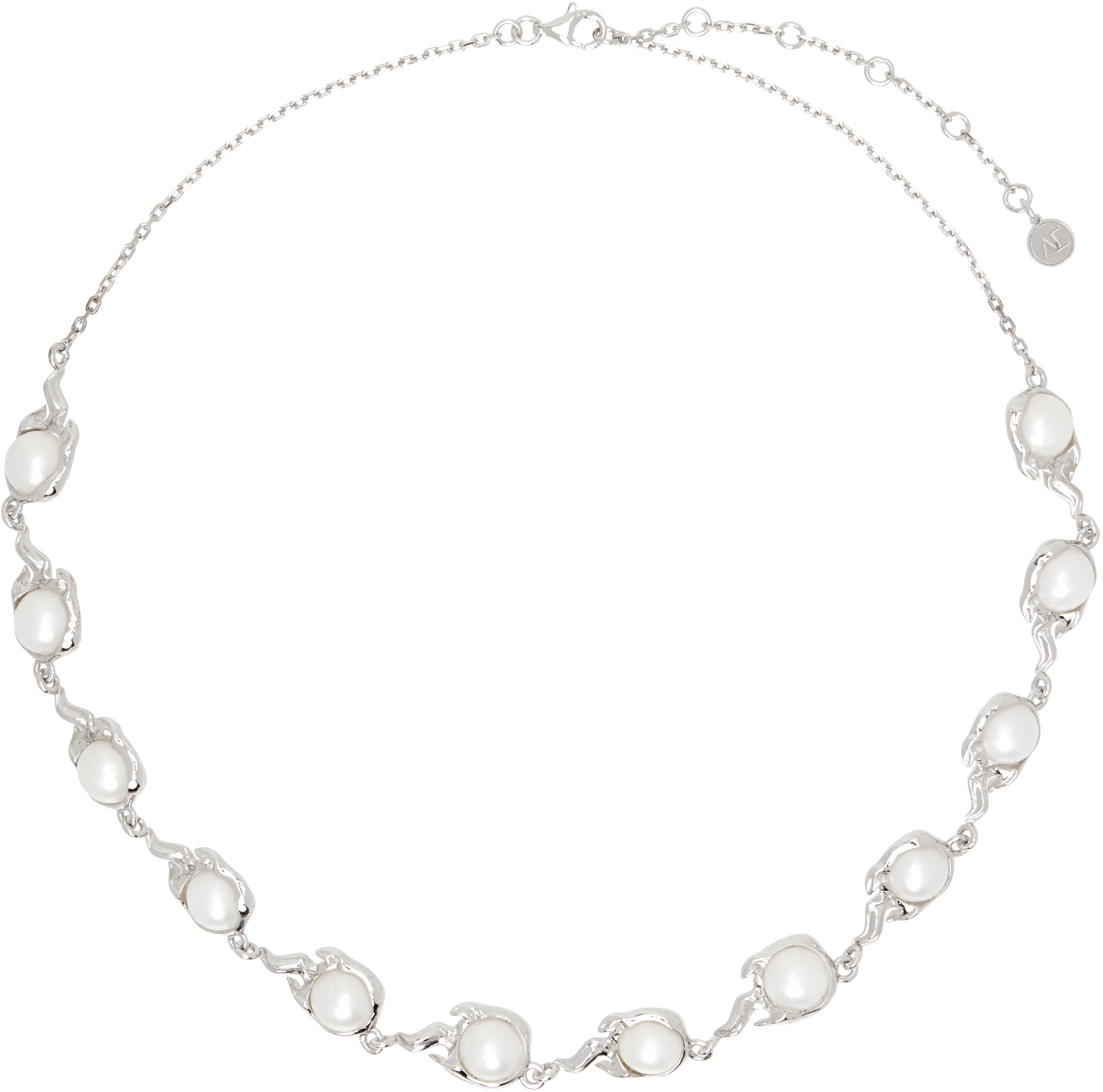 SSENSE Exclusive Silver Pearl Spark Choker