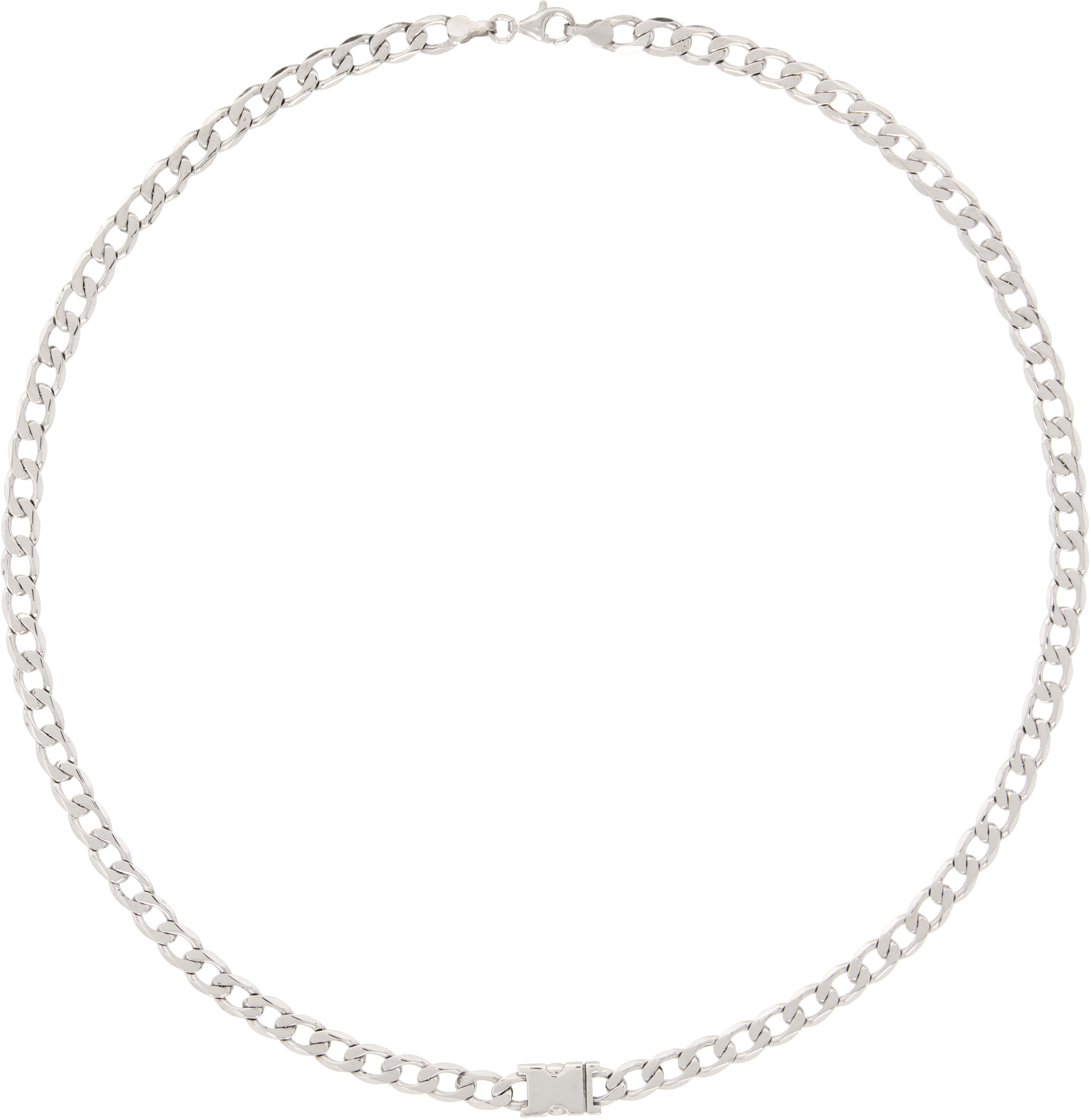 Shop Alan Crocetti Silver Unity Curb Chain Necklace In Rhodium Vermeil