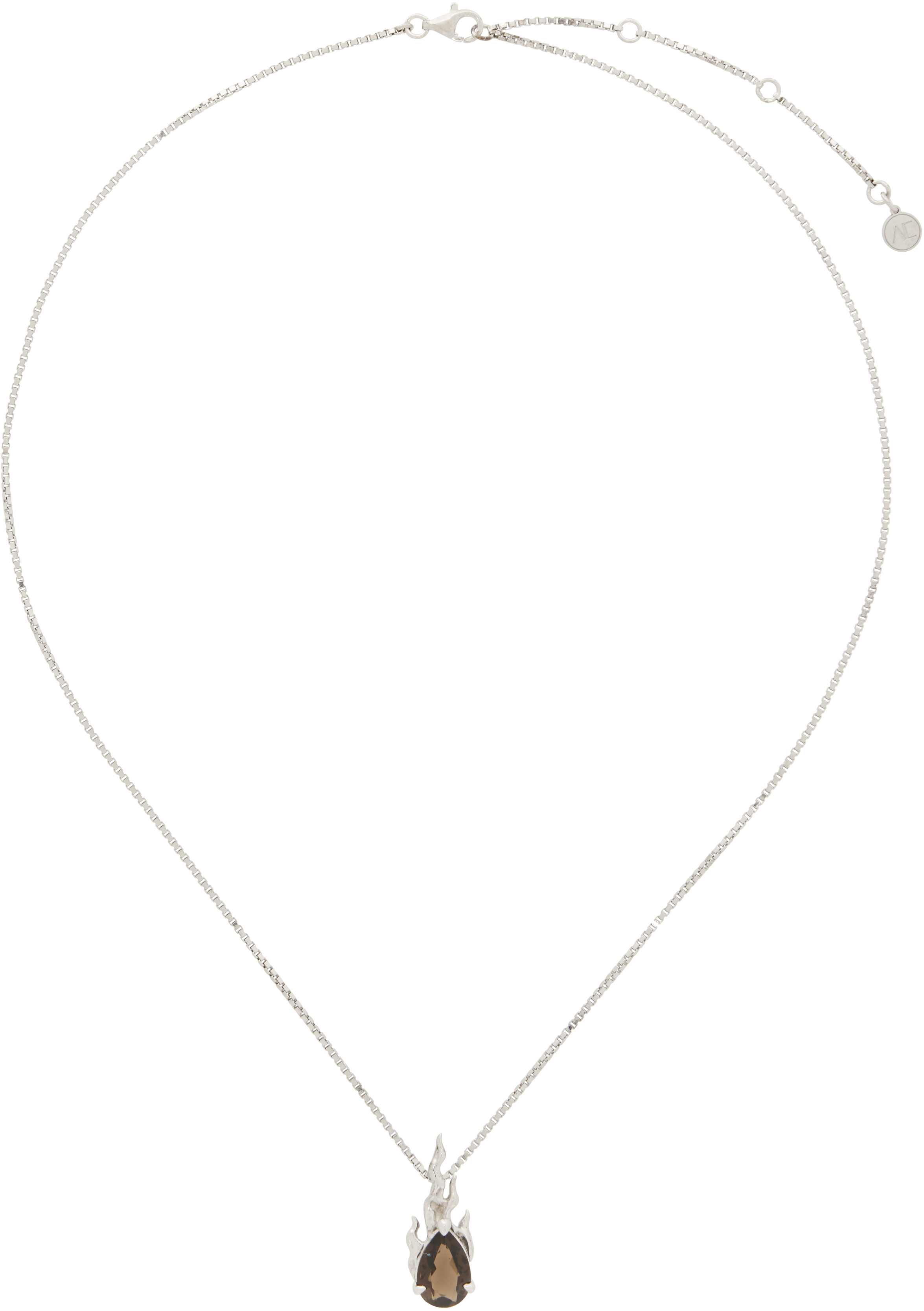 Shop Alan Crocetti Ssense Exclusive Silver Mini Gem In Heat Necklace In Rhodium Vermeil