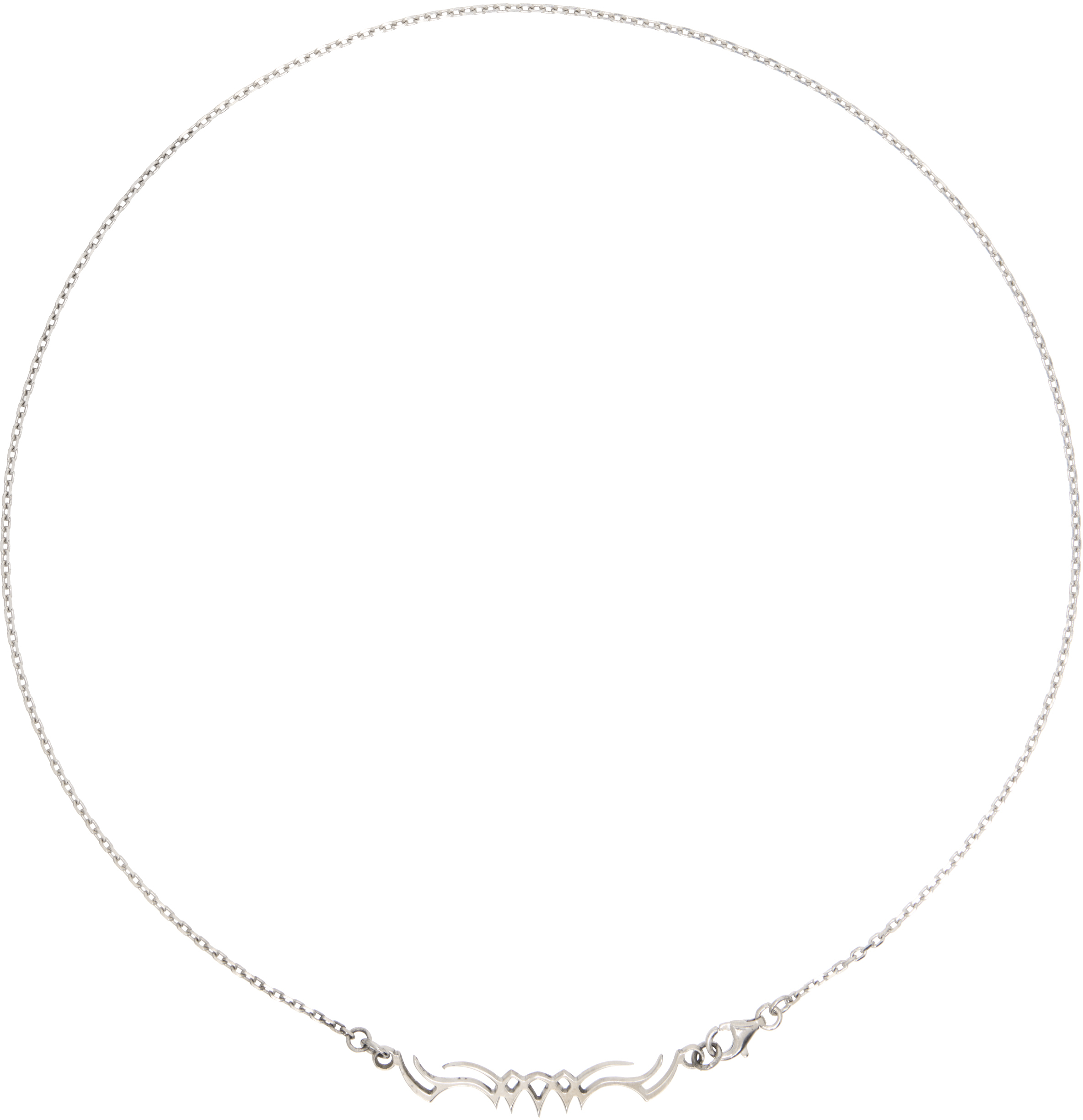 Shop Alan Crocetti Silver Tattoo Necklace In Rhodium Vermeil