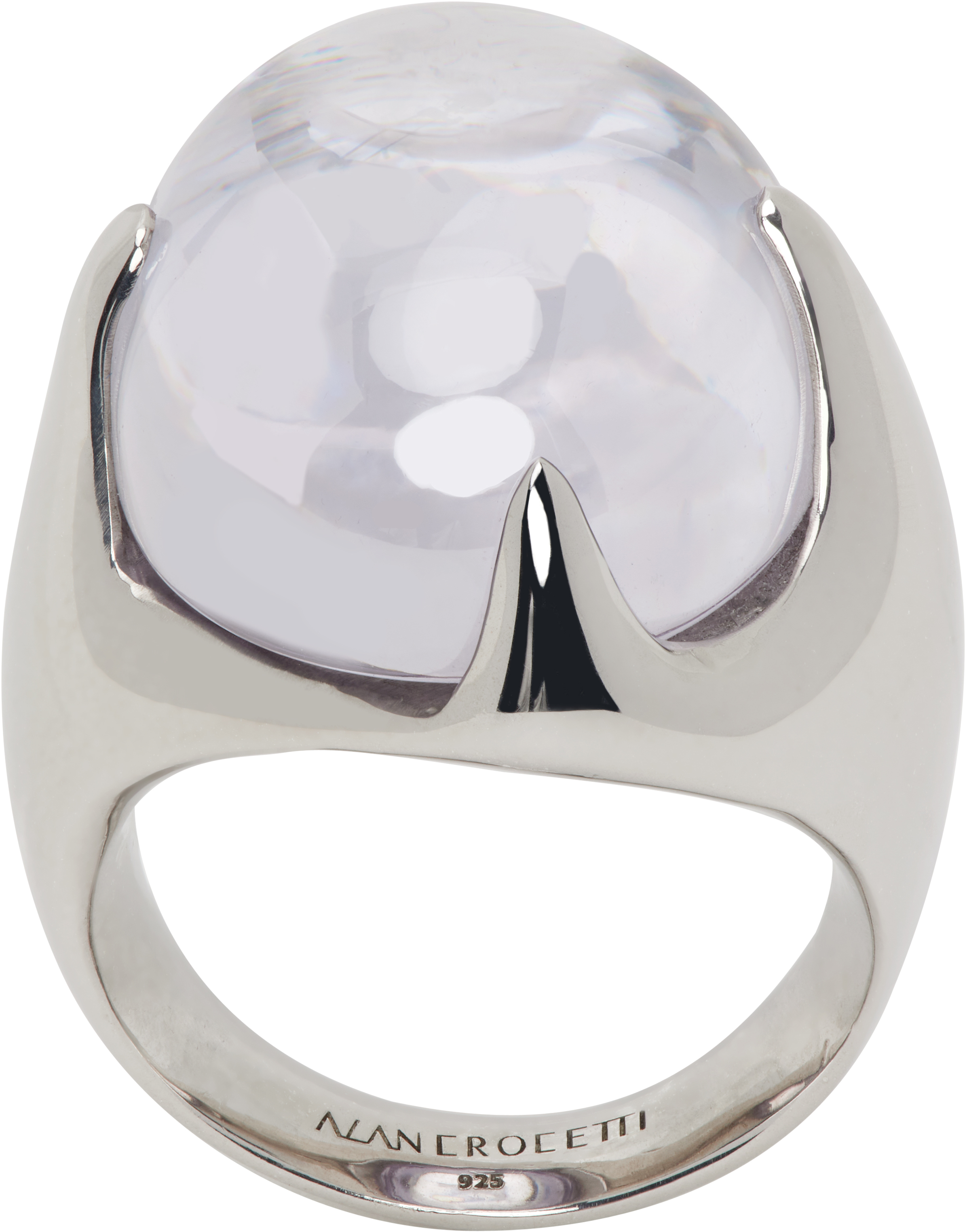 Shop Alan Crocetti Silver Mystic Ring In Rhodium Vermeil