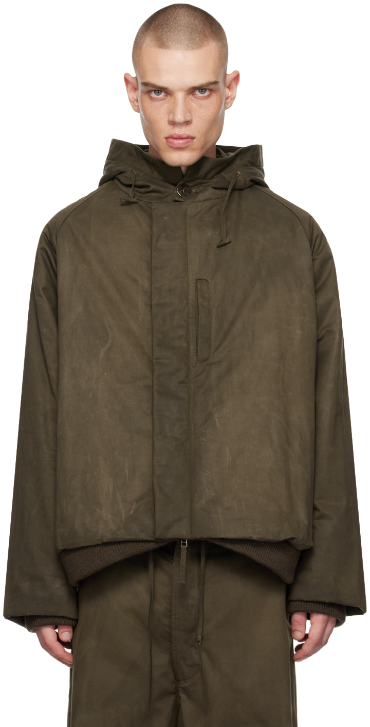 AVIVA JIFEI XUE KHAKI HOODED TANKER JACKET 