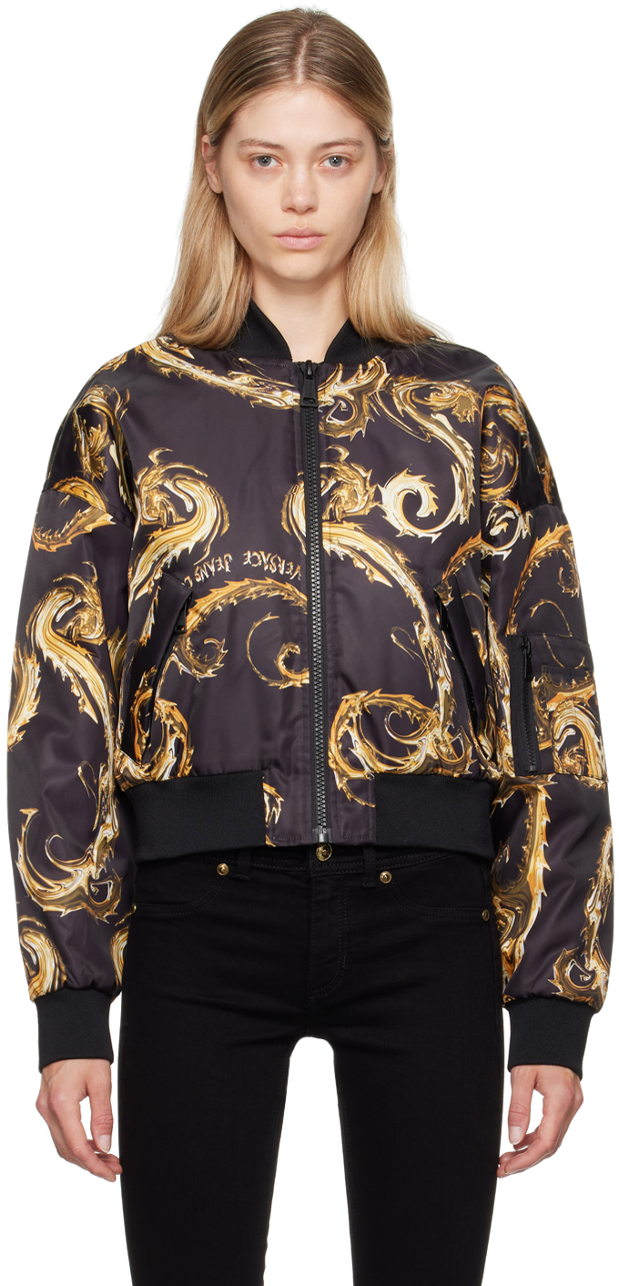 Black & Gold Chromo Couture Bomber Jacket