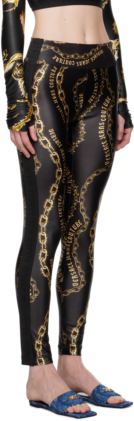 Versace Jeans Couture Leggings In Eg89 Black/gold