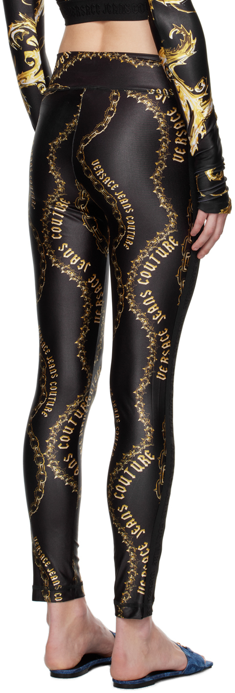 Versace Jeans Couture Leggings In Eg89 Black/gold