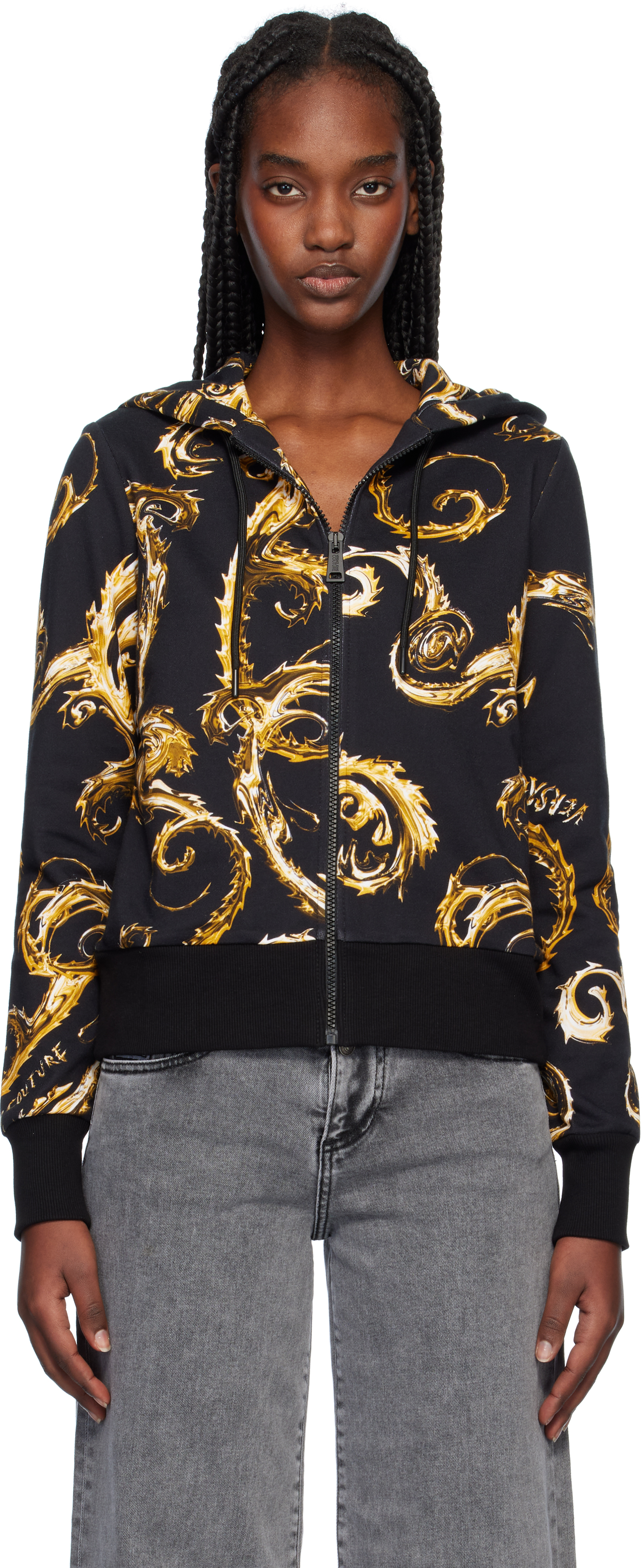 Versace Jeans Coutureのブラック ジップフーディがセール中
