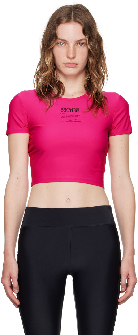 Tシャツ・カットソー VERSACE JEANS COUTURE Woman T-Shirt Pink 78HAH6P8JS472 494 Tシャツ・カットソー VERSACE JEANS COUTURE Woman T-Shirt Pink