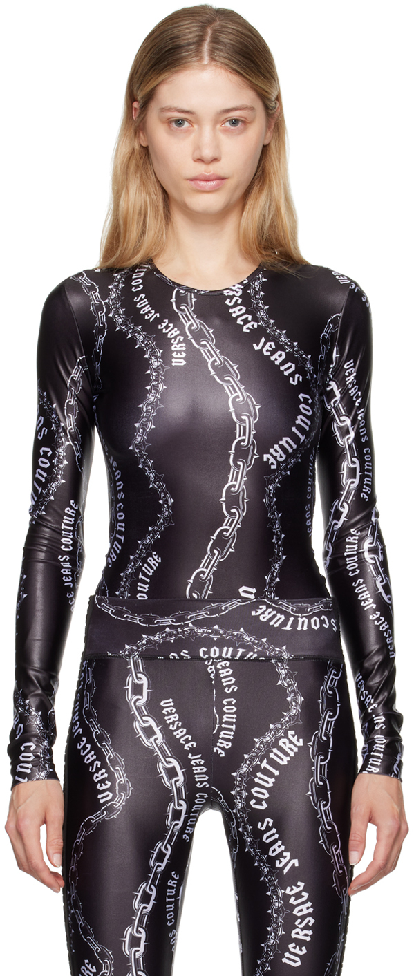 Black & White Chain Couture Bodysuit