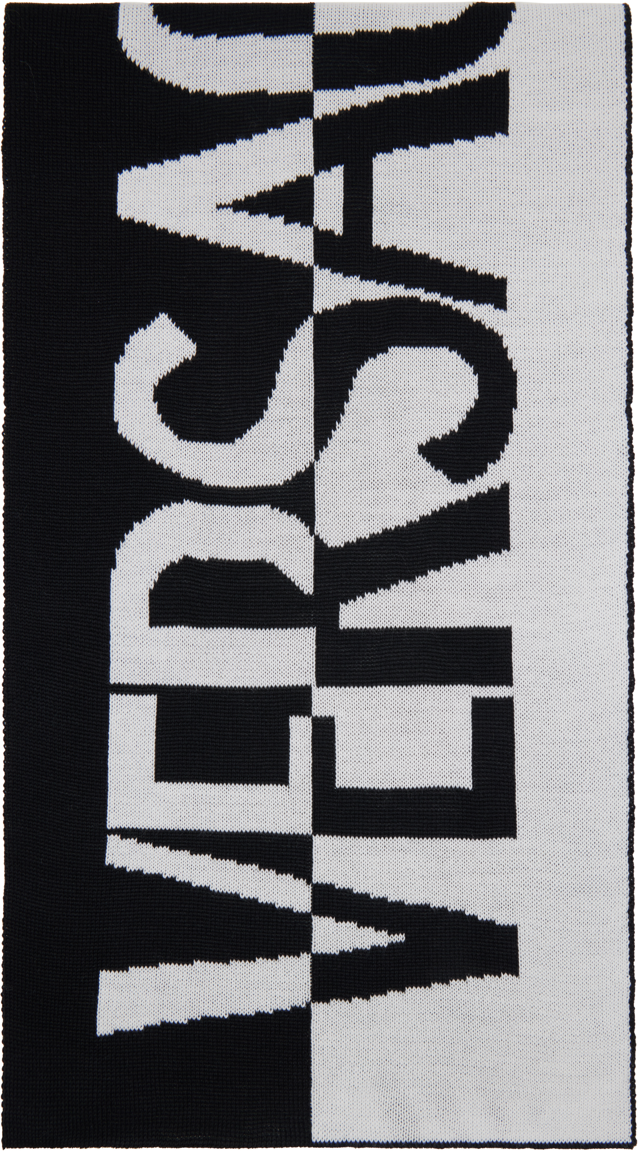 Black Jacquard Logo Scarf