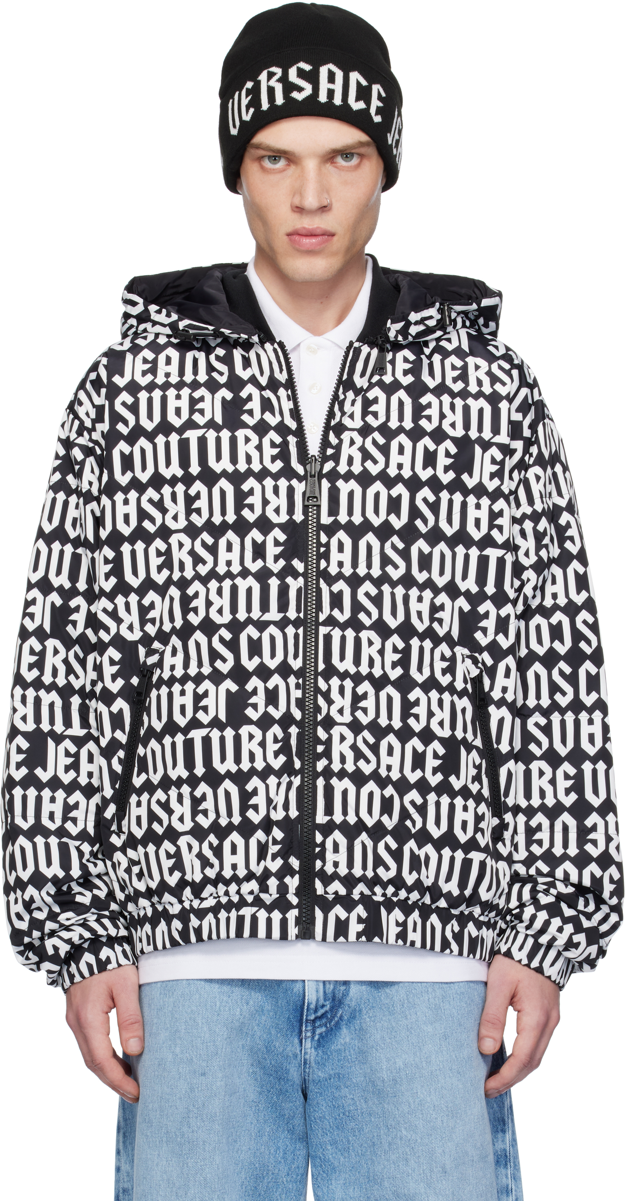 Black & White Rev Monogram Reversible Down Jacket