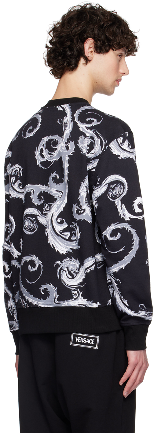 VERSACE JEANS COUTURE BLACK & GRAY CHROMO COUTURE SWEATSHIRT 
