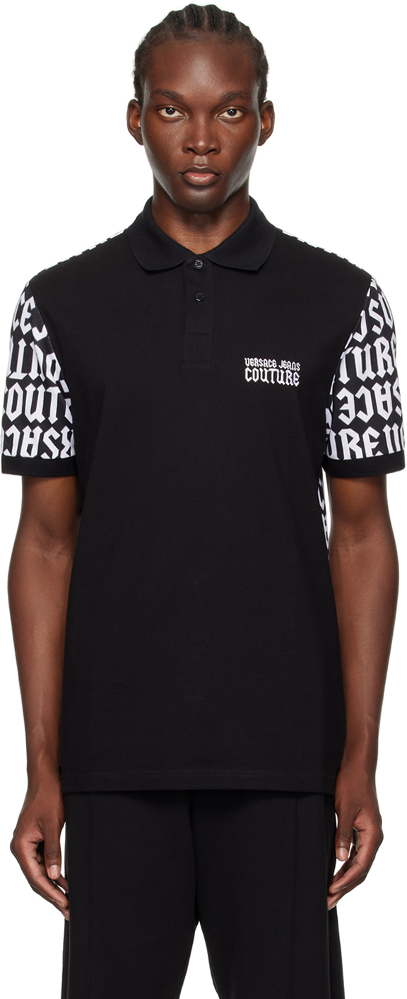 Versace Jeans Couture Black Logomania Polo