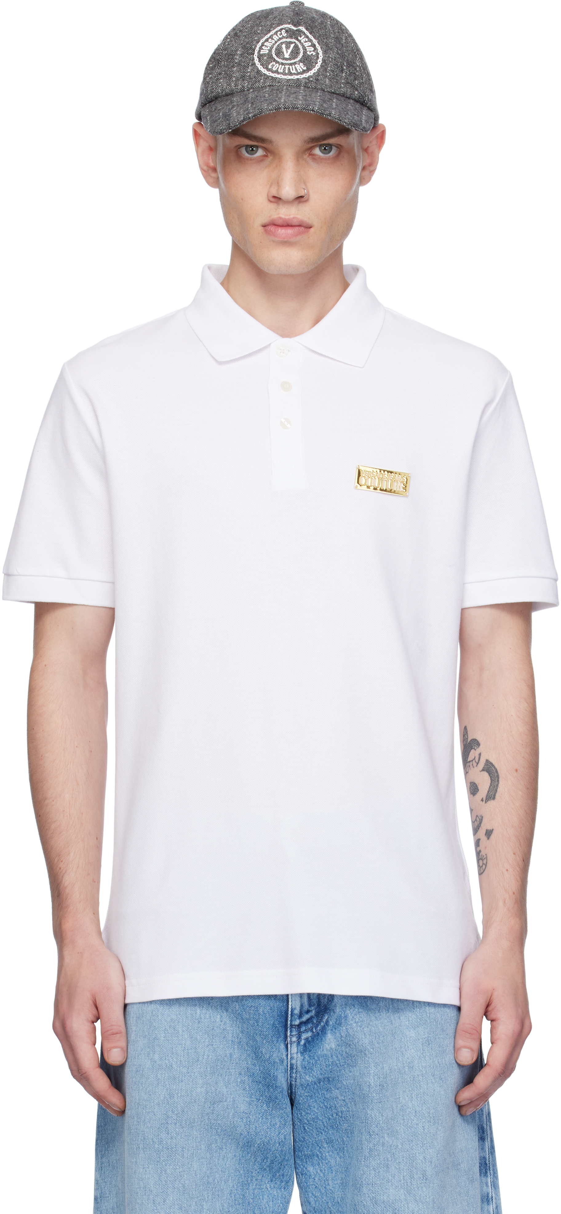 Versace Jeans Couture Polo Shirt  Men Color White In Weiss